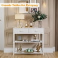 thumbnail image 4 of 30'' Entryway Table, White Console Table with Storage, Narrow Sofa Table with 2 Drawers and 2 Shelves for Hallway, Living Room, Bedroom, Foyer, Couch, Tv, 4 of 18