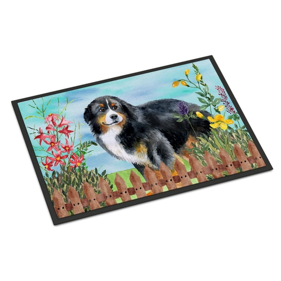 Bernese Mountain Dog Spring Door Mat