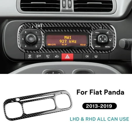 Real Soft Carbon Fiber For Fiat Panda 2013-2019 2020 2021 2022 2023 2024 2025 Car Central Control Screen Trim Sticker LHD RHD.