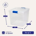 thumbnail image 4 of Homz 31qt Clear Stackable Storage Containers, 4 Pack & 15.5qt, 4 Pack, 4 of 10