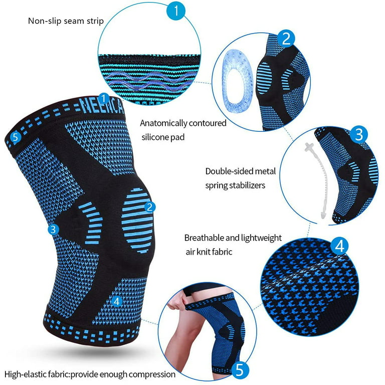 Professional Knee Brace,Knee Compression Sleeve Support For Men Women With  Patella Gel Pads & Side Stabilizers,Medical Grade Knee Pads For  Running,Meniscus Tear,Acl,Arthritis,Joint Pain Relief 