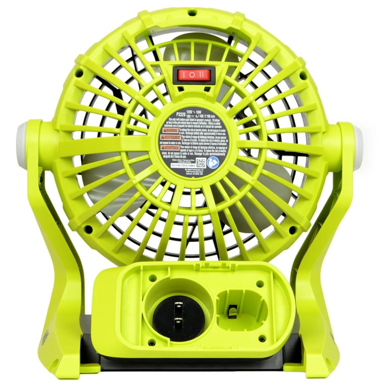 Ryobi P3320 120V AC or 18V ONE Dual Power Portable Hybrid Electric Fan Tool Only