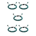 thumbnail image 2 of relayinert Unisex Beads Bracelet Gift Idea Natural Gemstones Stackable Collection Black line+green 5Set, 2 of 6