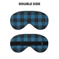 thumbnail image 2 of Cauagu Blue Black Plaid Print Sleep Eye Mask, Blindfold Eye Sleep Shade Cover with Elastic Strap/Headband Eye Cover Eyeshade for Night Sleeping/Travel Nap, 2 of 7