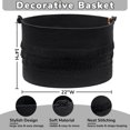 thumbnail image 4 of CherryNow Cesta extra grande para la colada negra, cesta de almacenamiento de cuerda para baño, dormitorio, sala de estar, entrada, cesta grande para almohadas, juguetes, ropa, 22 x 14 pulgadas, 4 of 5