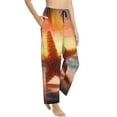 thumbnail image 2 of Disketp Starfish Sunset Sea Beach Print Women'S Comfy Pajama Pants Casual Drawstring Palazzo Lounge Wide Leg Pants, 2 of 9
