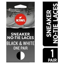 KIWI Sneaker No-Tie Shoe Laces, Black N' White (1 pair)
