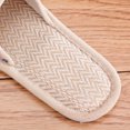 thumbnail image 2 of Pantuflas de lino a cuadros, pantuflas de algodón, antideslizantes, para parejas, para interiores, de madera, geniales para hombres y mujeres, 2 of 4