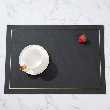 

GZJCKJY Placemat Square Solid Color Leather Western Placemat Oil Proof High Temperature Household Non Slip Table Mat
