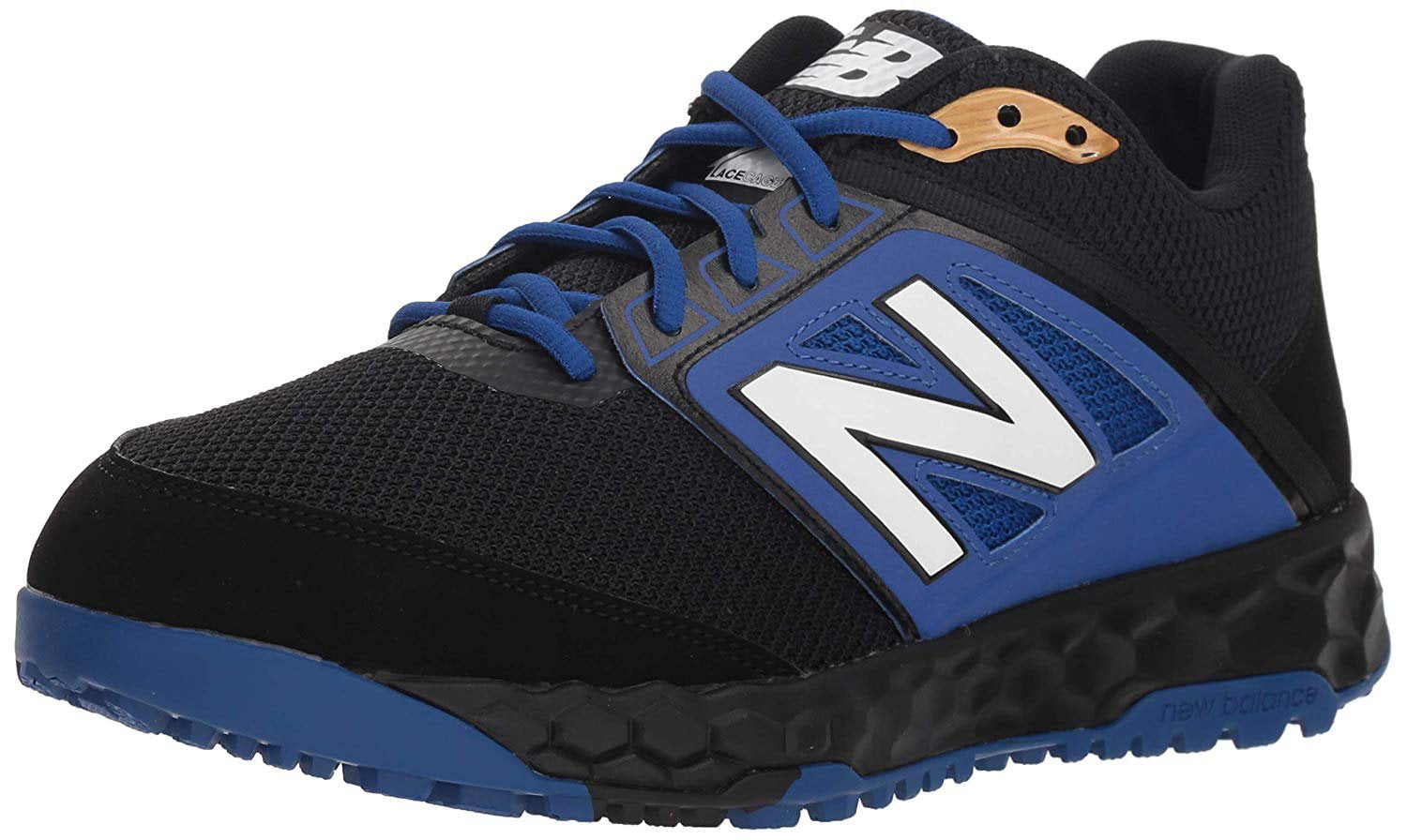 new balance men's 3000v4 turf baseball shoe, black/blue, 11.5 d us ...