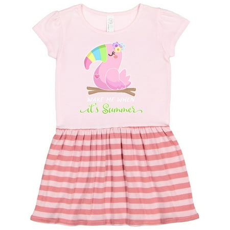 

Inktastic Funny Wake Me When It s Summer Sleepy Parrot Gift Toddler Girl Dress