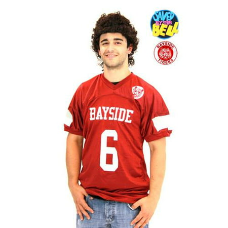 Saved By The Bell Slater Jersey & Mullet Costume Wig Set Adult
