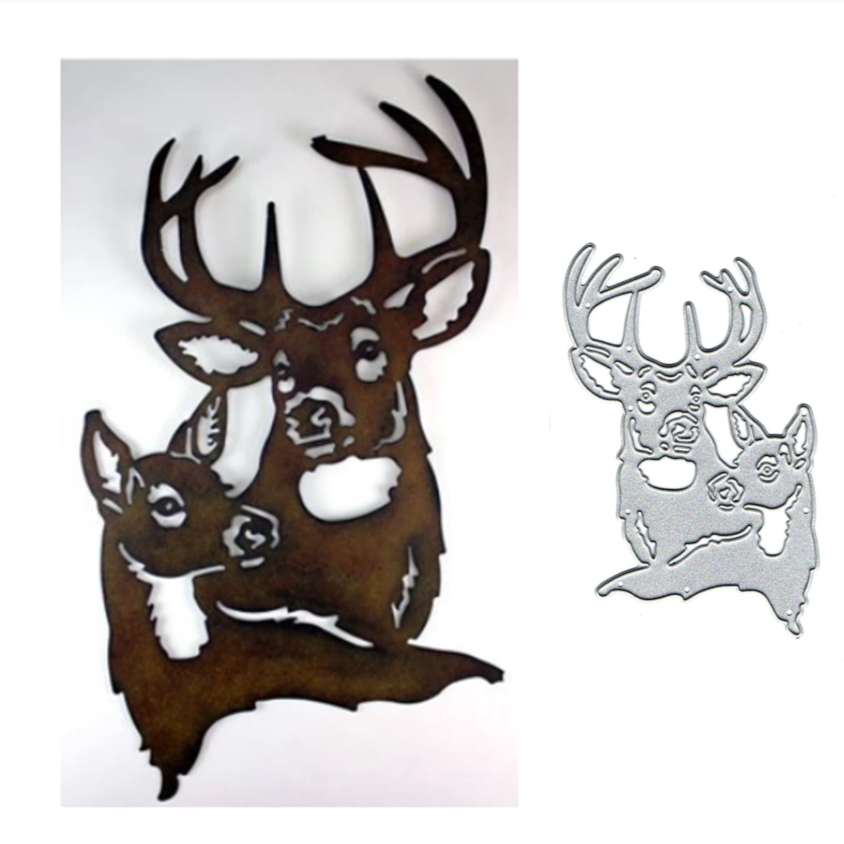 DDeehs Merry Christmas Deer Metal Cutting Die - Elk Head Card Making Die For Scrapbooking (Silver)