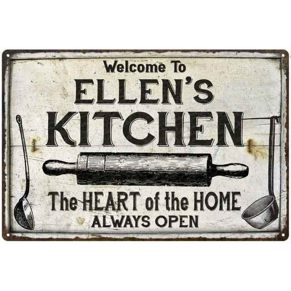 ELLEN'S Kitchen Farmhouse Sign Gift 8x12 Metal 108120033129