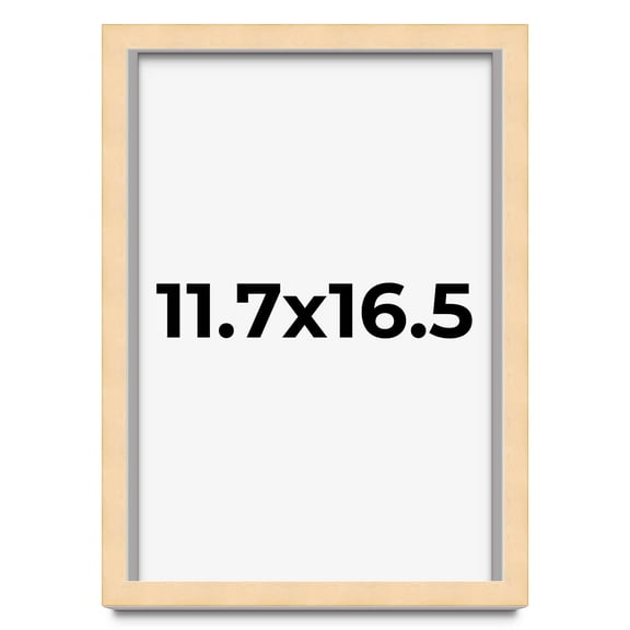 11.7x16.5 Frame Natural Wood Picture Frame | 0.75 Inch Moulding Width | with UV Acrylic Plexiglass,