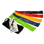 Hyperwear Resistance Loop Exercise Bands Home Gym Stretch Elastic for Legs, Butt, Hips (Set of 5)
