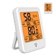 thumbnail image 4 of Termómetro higrómetro digital para interiores, monitor de temperatura y humedad con retroiluminación para invernaderos, color blanco., 4 of 14