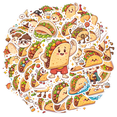 thumbnail image 1 of Adorable Taco Stickers Fun Food Decals Cute Character Stickers for Notebooks Suitcases Laptops, 1 of 5