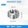 thumbnail image 3 of Uxcell 10-Pcs Thread Adapters Sleeve Reducing Nut M10x1.5 Male to M6x1 Female 5mm H Nut Screw Reducer, 3 of 7