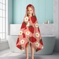 thumbnail image 6 of Strawberry Plants Fruit Flower Pink Pattern Hooded Bath Towel，50"x30" for Ages 3 To 12 Kids, Quick Dry Lightweight Soft Microfiber Hood Beach Towel Cover Up for Kids, 6 of 7