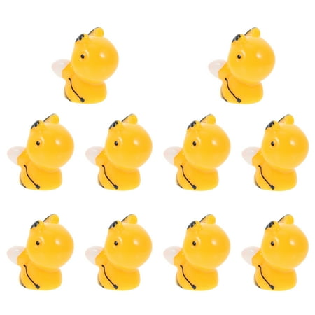 

HEMOTON 10pcs Cartoon Little Bee Statues Resin Bee Decorations Fish Tank Decor Mini Landscape Ornaments
