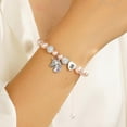 thumbnail image 4 of Turandoss Dainty Unicorn Bracelet for Girls Pink Pearl Initial Heart Adjustable Letter A-Z Fashion Jewelry Birthday Flower Girl Gifts for 4 5 6 7 8 9 10 11 12 13 14 15 16 Year Old, 4 of 9