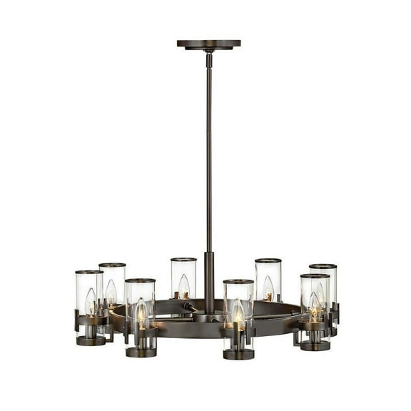 Industrial Eight Light Chandelier-Black Oxide Finish Bailey Street Home 81-Bel-4160180