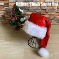 thumbnail image 2 of Red Santa Hat - Adults Deluxe Red And White Xmas Christmas Hat, 2 of 7