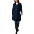 thumbnail image 2 of Women's Single Breasted Peacoat Fashion Winter Notched Lapel Button Down Outerwear Overcoat S Dark Blue, 2 of 6
