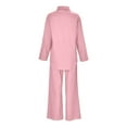 thumbnail image 6 of Women's Pure Color Linen Long Sleeve Shirt With Pocket & Relaxed Fit Straight Leg Pants Two Piece Set Petite Pant Suit for Women Women's Tall Ski Pants Ski Suit Women Women Snowsuit Winter Jumpsuits, 6 of 8