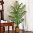 thumbnail image 5 of 2 Pack Artificial Palm Plants in Basket 6 Feet Faux Green Areca Palm Plant with Woven Seagrass Belly Basket, Fake Tree for Home Decor Office House Living Room Indoor Outdoor, Set of 2, 5 of 10