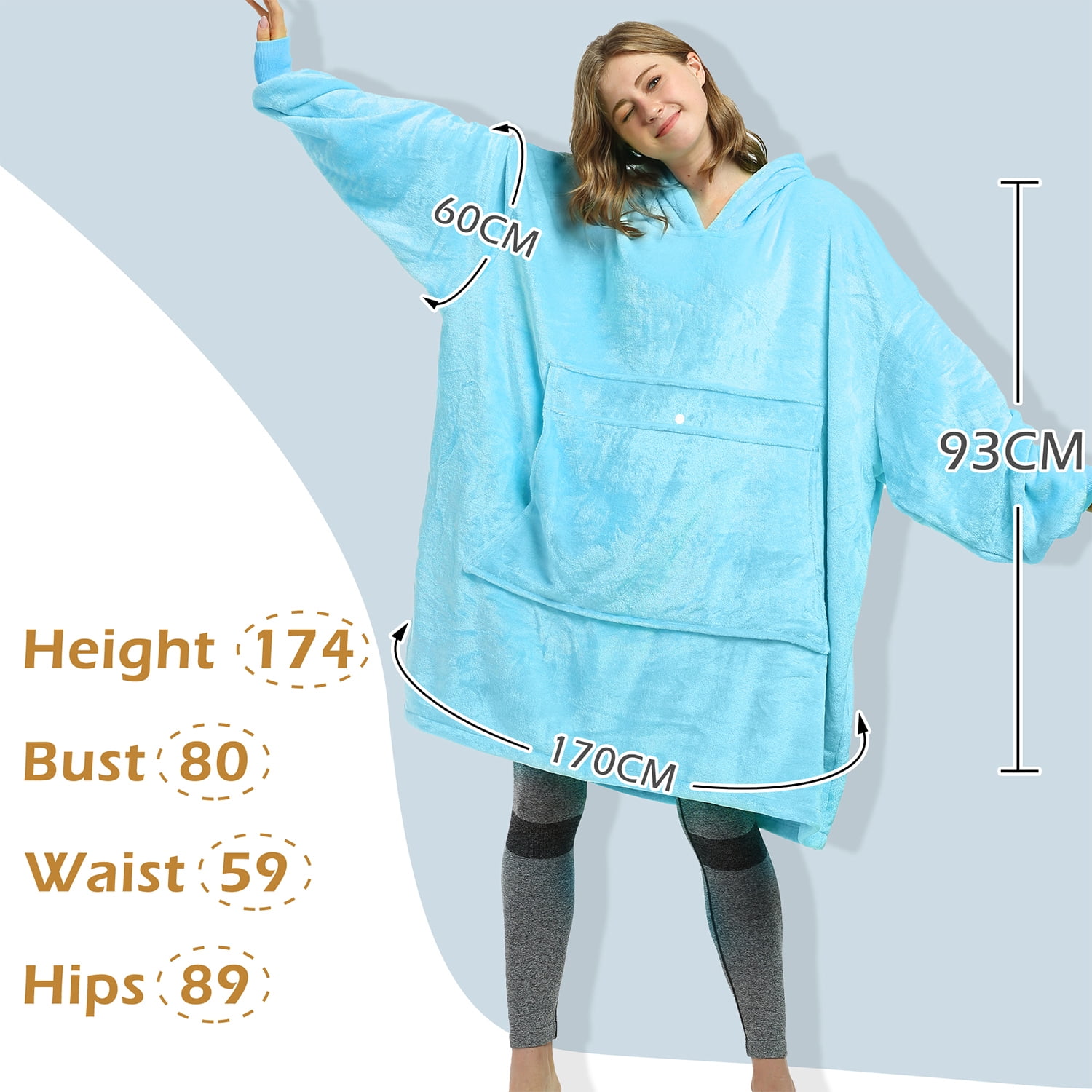 Catalonia Oversized Blanket Hoodie Sweatshirt, Lavender Wearable Fleece Pullover, Gift for Adults Men Women