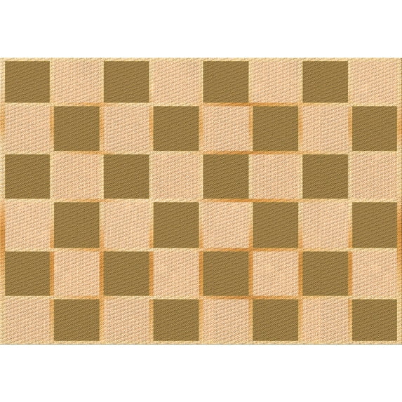 Ahgly Company Machine Washable Indoor Rectangle Transitional Yellow Area Rugs, 7' x 9'