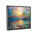 thumbnail image 4 of Stupell Industries Sunset in Mykonos Beach Landscape Painting Gray Floater Framed Canvas Art Print Wall Art, 21 x 17, 4 of 10