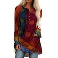 thumbnail image 2 of Puntoco - Camiseta informal para mujer, con botones estampados, pulóver, cuello redondo, blusa de manga larga, tops Puntoco Puntoco-7174, 2 of 5