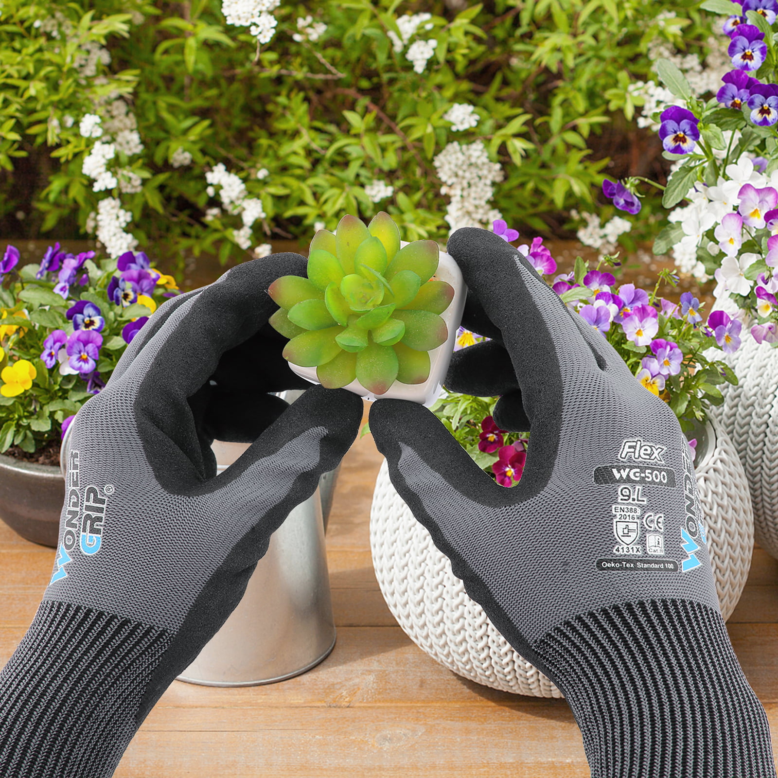 12x Pu Coated Gloves Gardening Work Builders Safety Nylon Black Mechanic Grip 