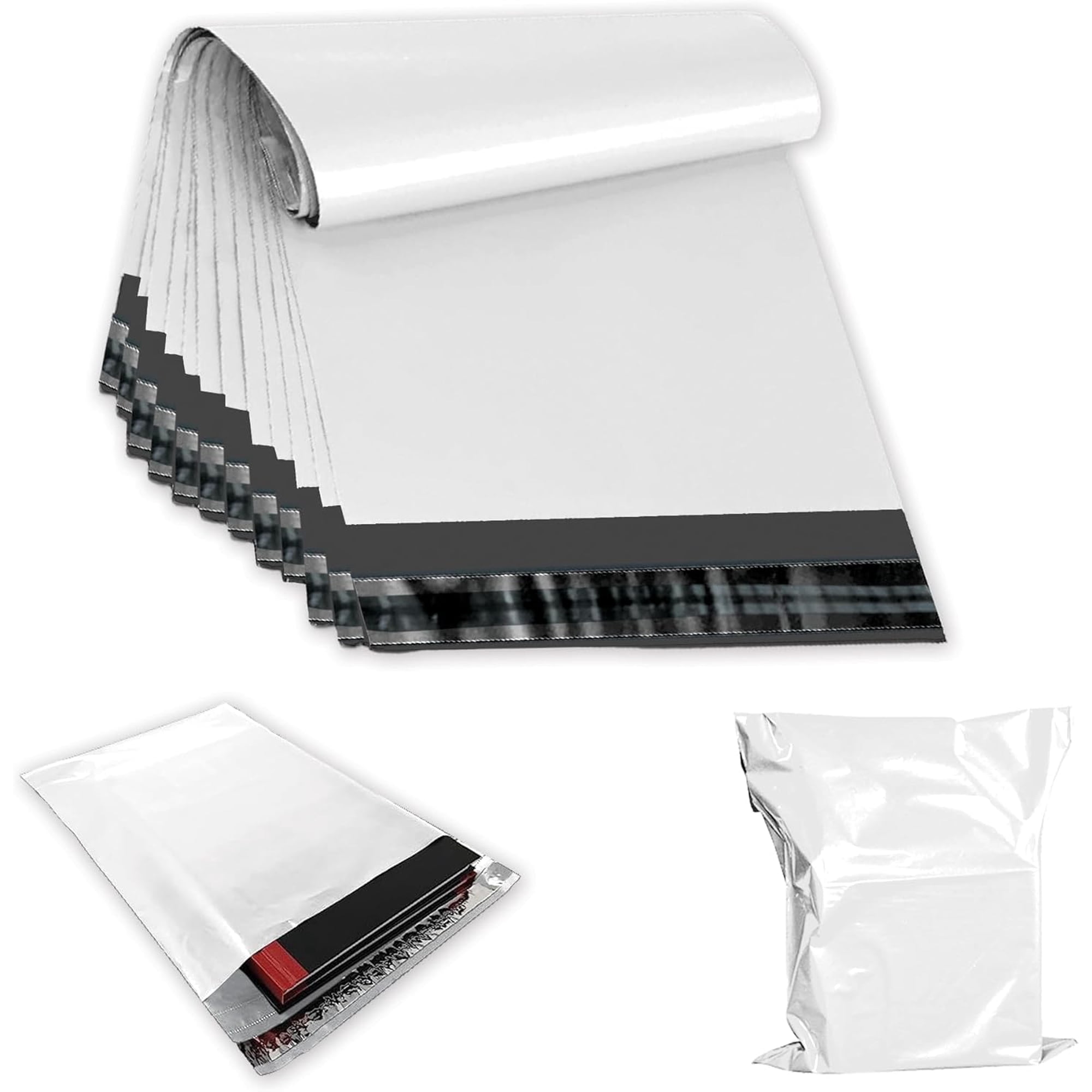 120 Mixed Size Self-Seal Mailer Bags | Tamper-Proof Plastic Packaging for Mailing, Postage, Shipping & Delivery (4 Sizes | Small to Large | 15 Each)
