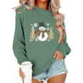 thumbnail image 6 of SYMOID Womens Green Christmas Sweatshirt, Soft Cotton Loose Crew Neck with Snowman Graphic, Festive Holiday Pullover (S-XXL),Size M, 6 of 6