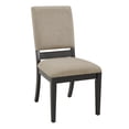 thumbnail image 3 of Weston Home Cuenca Black Finish Light Gray Linen Dining Chair, Set of 2, 3 of 7
