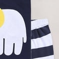 thumbnail image 6 of TOWED22 Baby Boy Outfits 2pcs Crewneck Short Sleeve T-Shirt Elastic Waist Drawstring Shorts Dinosaur Truck Print Summer Clothes(Navy,5-6 Y), 6 of 8