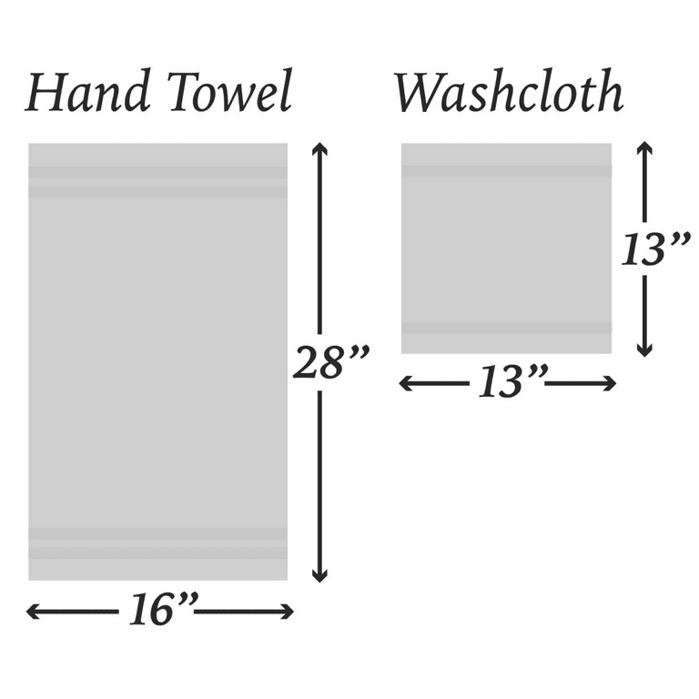 Hotel Style 4-Piece Egyptian Cotton Hand Towel and Washcloth Set, Platinum  Silver