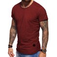 thumbnail image 2 of behype. Men's Basic Crewneck Casual Fashion Hipster T-Shirt Muscle Longline Tee Casual Premium Top D-1703 (S,Burgundy), 2 of 2