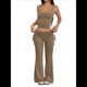 thumbnail image 2 of Conjuntos de 2 Piezas para Mujer, Conjuntos de Estar por Casa, Camisetas Sin Mangas, Pantalones Anchos y Chándales Color Café XL, 2 of 7