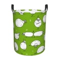 thumbnail image 1 of Balery Funny Sheep Doing Yoga Cesta de ropa redonda con asas, impermeable, independiente, para ropa, juguetes, dormitorio y familia-Small, 1 of 6