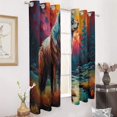 thumbnail image 2 of Blackout Curtains for Bedroom Colorful Lone Wolf Full Room Darkening Grommet Curtains for Living Room,Thermal Insulated Ombre Drapes, 2 of 7