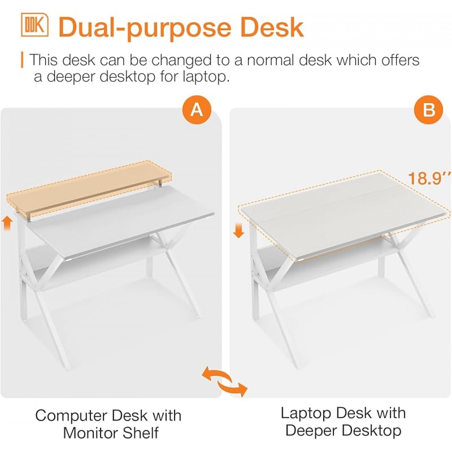 Small Desk, 27.5 Inch Small Computer Desk for Small Spaces, Compact Desk with Storage, Tiny Desk Study Desk with Monitor Stand for Home Office