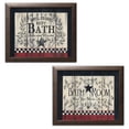 thumbnail image 2 of Gango Home Decor Contemporary Bathroom & Hot Bath; Two 16x12in Art Prints in Brown Frames, 2 of 6