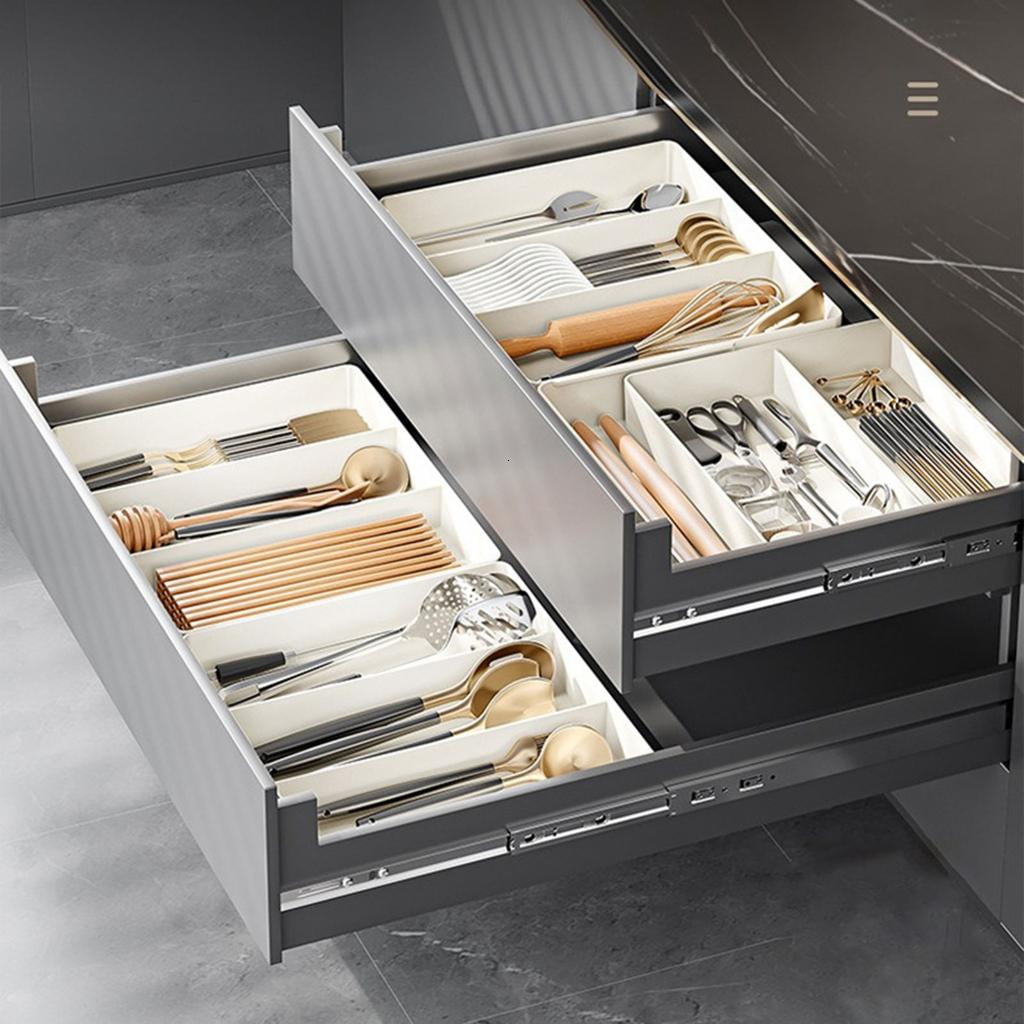 Necvior Multifunctional Drawer Storage Box Effective Kitchen Organization Holder Expandable Drawer Separator for Utensils
