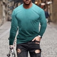 thumbnail image 2 of CHGBMOK Mens T Shirts Casual Round Neck Long Sleeve Pullover Printed T-Shirt Blouse,Sizes S-5XL, 2 of 4