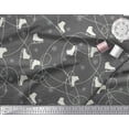 thumbnail image 3 of Soimoi Gray Heavy Satin Fabric Snow Flake & Ice Skates Travel Print Sewing Fabric Yard 54 Inch Wide, 3 of 3